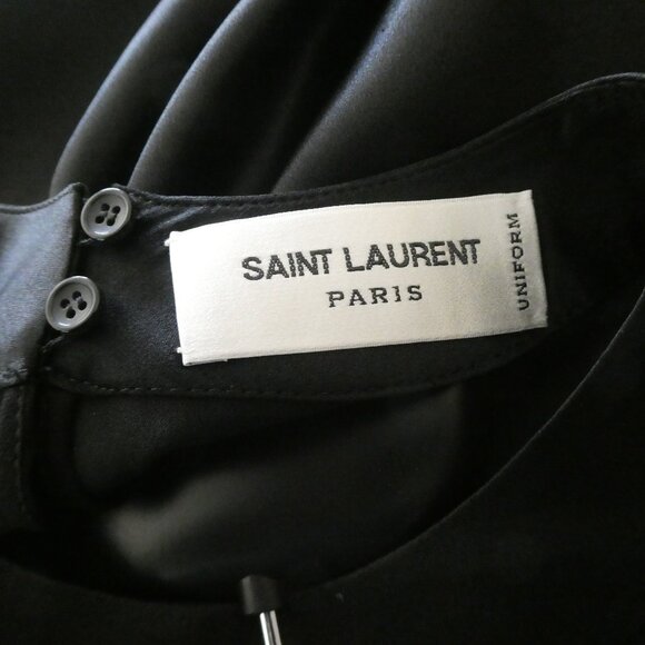 Saint Laurent Brand New Women Top Doublure Satin Chemise Size F38 UNIFORM - Picture 8 of 9